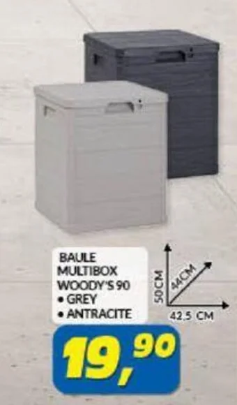 Risparmio Casa BAULE MULTIBOX WOODY'S 90 GREY ANTRACITE offerta