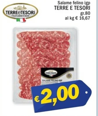 Ard Discount Salame felino igp TERRE E TESORI gr.80 offerta