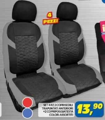 SET 4 PZ2 COPRISEDILI TRAPUNTATI ANTERIORI +2 COPRIPOGGIATESTA COLORI ASSORTITI