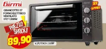Risparmio Casa Girmi GRANCOTTO:37 FORNO ELETTRICO VENTILATO 37LT 1300W offerta