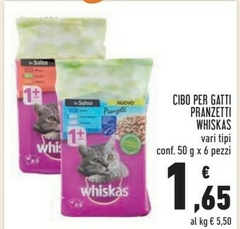Conad Whiskas Cibo Per Gatti Pranzetti offerta