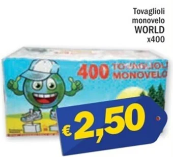 Ard Discount Tovaglioli monovelo WORLD x400 offerta