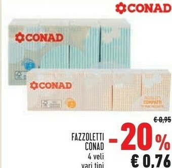 Conad Conad Fazzoletti 4 Veli offerta