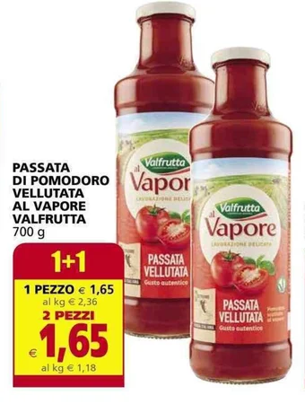 Il Gigante PASSATA DI POMODORO VELLUTATA AL VAPORE VALFRUTTA 700 g offerta
