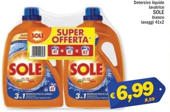 Ard Discount Detersivo liquido lavatrice SOLE bianco lavaggi 41x2 offerta