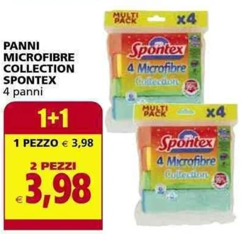 Il Gigante PANNI MICROFIBRE COLLECTION SPONTEX 4 panni offerta