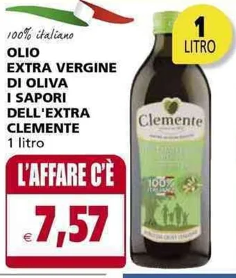 Il Gigante OLIO EXTRA VERGINE DI OLIVA I SAPORI DELL'EXTRA CLEMENTE 1 litro offerta