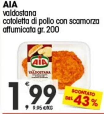 Quick Sisa AIA valdostana cotoletta di pollo con scamorza affumicata gr. 200 offerta