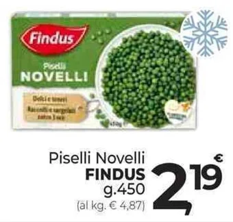 Supermercati Dok Piselli Novelli FINDUS g.450 offerta