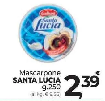 Supermercati Dok Mascarpone SANTA LUCIA g.250 offerta