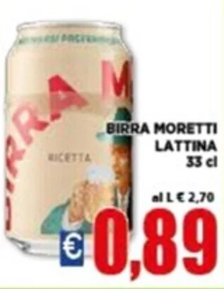 Vivo Supermercati BIRRA MORETTI LATTINA 33 cl offerta