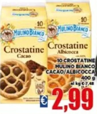 Vivo Supermercati 10 CROSTATINE MULINO BIANCO CACAO/ALBICOCCA 400 G offerta