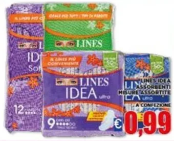 Vivo Supermercati LINES IDEA ASSORBENTI MISURE ASSORTITE offerta