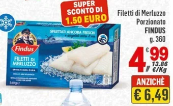 Supermercati Dok Filetti di Merluzzo Porzionato FINDUS g.360 offerta