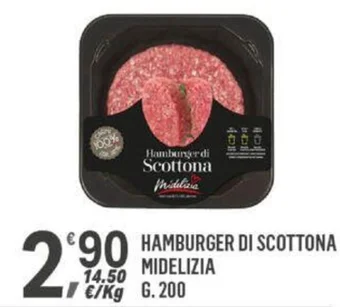 Supermercati Dok HAMBURGER DI SCOTTONA MIDELIZIA G.200 offerta