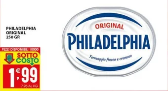 Sisa PHILADELPHIA ORIGINAL 250 GR offerta