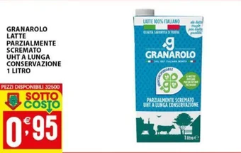 Sisa GRANAROLO LATTE PARZIALMENTE SCREMATO UHT A LUNGA CONSERVAZIONE 1 LITRO offerta