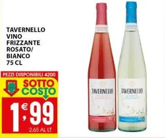 TAVERNELLO VINO FRIZZANTE ROSATO/ BIANCO 75 CL