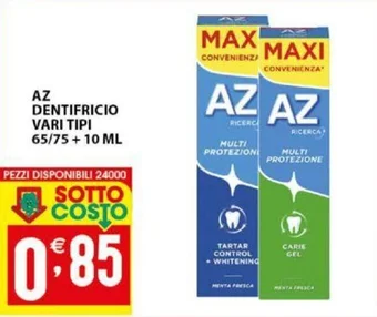 AZ DENTIFRICIO VARI TIPI 65/75 + 10 ML