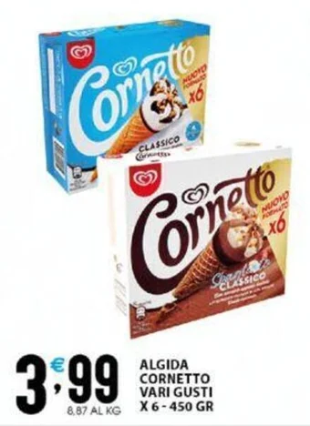 ALGIDA CORNETTO VARI GUSTI X 6-450 GR