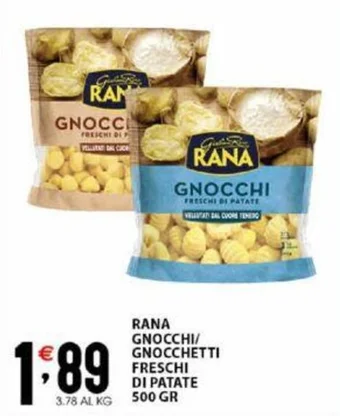 Sisa RANA GNOCCHI/ GNOCCHETTI FRESCHI DI PATATE 500 GR offerta