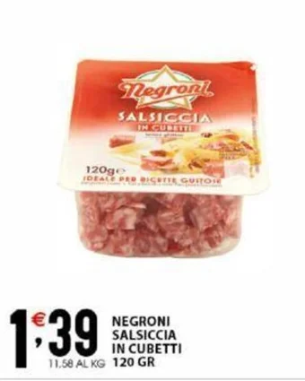 Sisa NEGRONI SALSICCIA IN CUBETTI 120 GR offerta