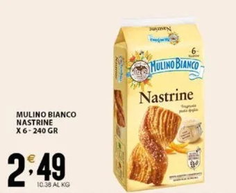 Sisa MULINO BIANCO NASTRINE X 6 - 240 GR offerta