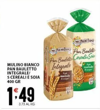 Sisa MULINO BIANCO PAN BAULETTO INTEGRALE/ 5 CEREALI E SOIA 400 GR offerta