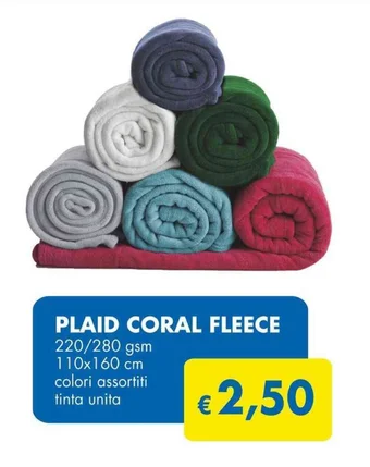 MD Discount PLAID CORAL FLEECE 220/280 gsm 110x160 cm offerta