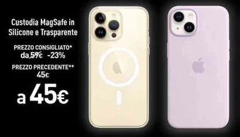 Unieuro Custodia MagSafe in Silicone e Trasparente offerta