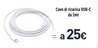 Unieuro Cavo di ricarica USB-C da 2mt offerta