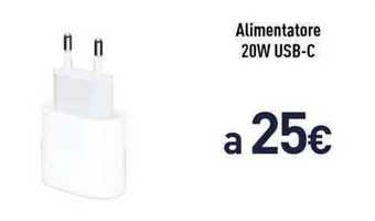 Unieuro Alimentatore 20W USB-C offerta