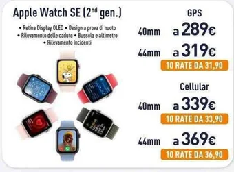 Unieuro Apple Watch SE (2nd gen.) 40mm GPS offerta