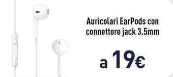 Unieuro Auricolari EarPods con connettore jack 3.5mm offerta