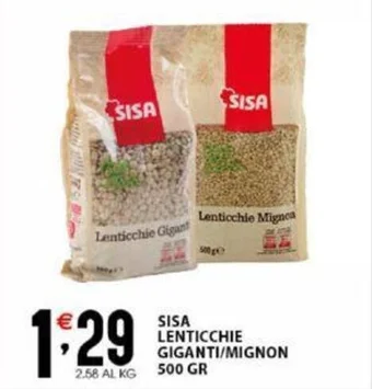 SISA LENTICCHIE GIGANTI/MIGNON 500 GR
