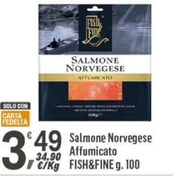 Supermercati Dok Salmone Norvegese Affumicato FISH&FINE g. 100 offerta