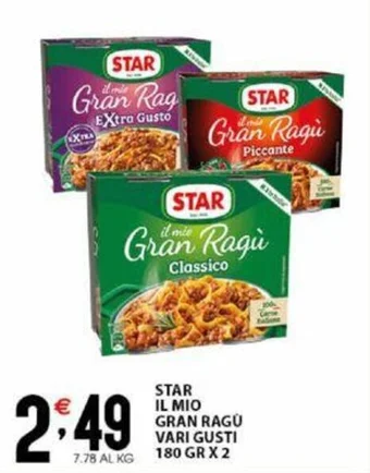 Sisa STAR IL MIO GRAN RAGU VARI GUSTI 180 GR X 2 offerta