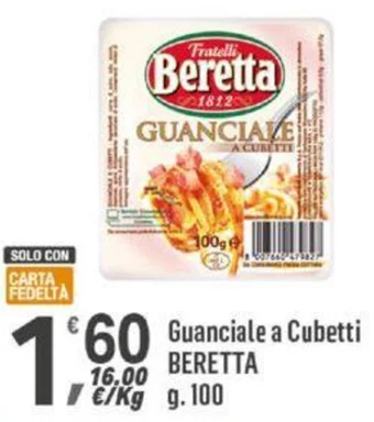 Supermercati Dok Guanciale a Cubetti BERETTA g. 100 offerta