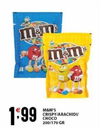 M&M'S CRISPY/ARACHIDI/ CHOCO 200/170 GR