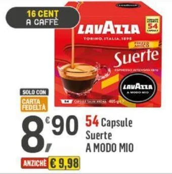 Supermercati Dok 54 Capsule Suerte A MODO MIO offerta