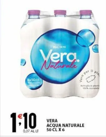 Sisa VERA ACQUA NATURALE 50 CL X 6 offerta
