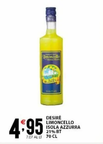 Sisa DESIRE LIMONCELLO ISOLA AZZURRA 21% BT 70 CL offerta