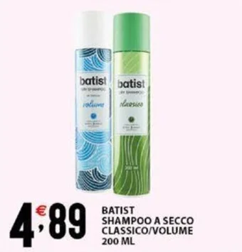 Sisa BATIST SHAMPOO A SECCO CLASSICO/VOLUME 200 ML offerta