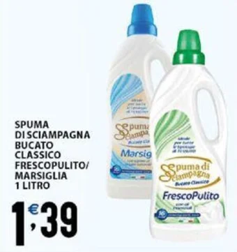 Sisa SPUMA DI SCIAMPAGNA BUCATO CLASSICO FRESCOPULITO/ MARSIGLIA 1 LITRO offerta