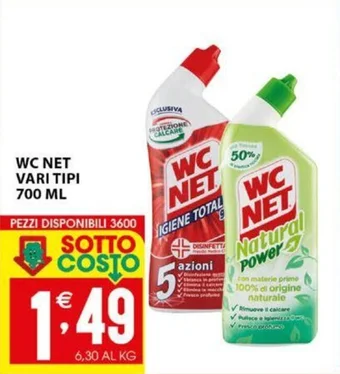 Sisa WC NET VARI TIPI 700 ML offerta