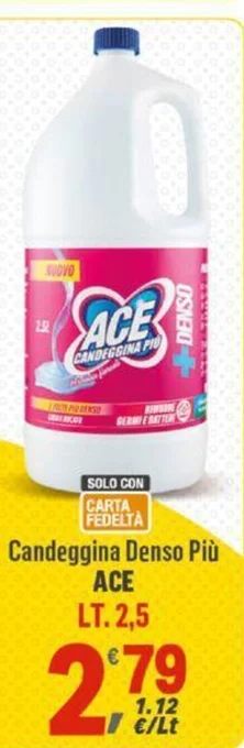 Supermercati Dok Candeggina Denso Più ACE LT. 2,5 offerta
