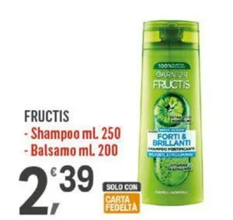 Supermercati Dok FRUCTIS - Shampoo ml. 250 - Balsamo ml. 200 offerta