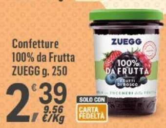 Supermercati Dok Confetture 100% da Frutta ZUEGG g. 250 offerta