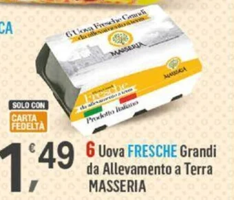Supermercati Dok 6 Uova FRESCHE Grandi da Allevamento a Terra MASSERIA offerta