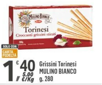 Supermercati Dok Grissini Torinesi MULINO BIANCO g. 280 offerta